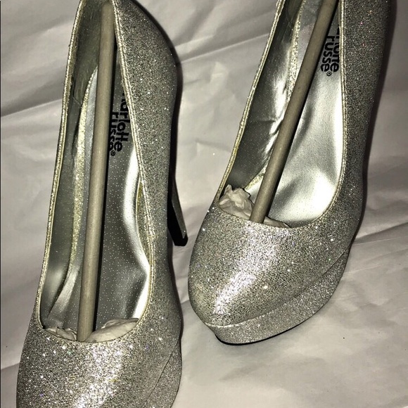 Silver Glitter Pumps - Picture 2 of 2